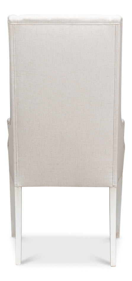 American Home Furniture | Sarreid - Captains Chair Cortina White Cream Fabrc