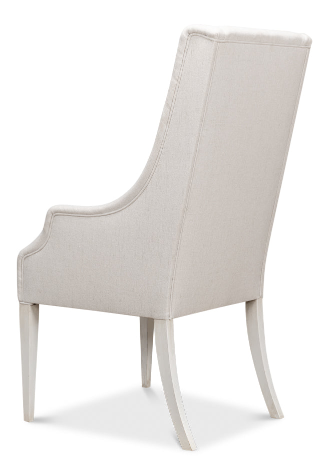 American Home Furniture | Sarreid - Captains Chair Cortina White Cream Fabrc