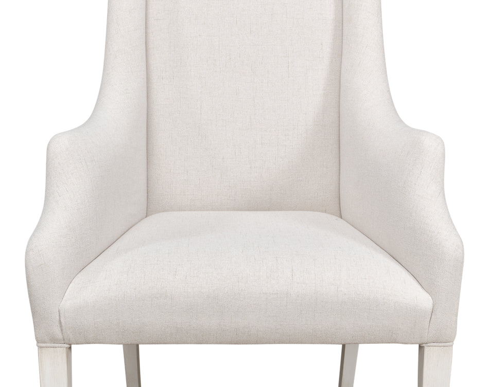 American Home Furniture | Sarreid - Captains Chair Cortina White Cream Fabrc