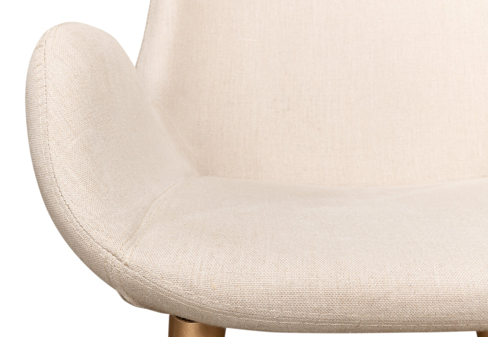 American Home Furniture | Sarreid - Thao Chair - Gold Legs - Flax Linen