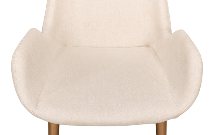 American Home Furniture | Sarreid - Thao Chair - Gold Legs - Flax Linen