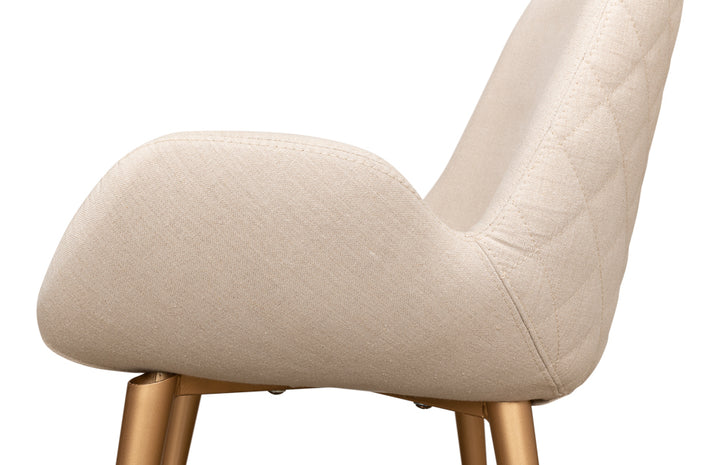 American Home Furniture | Sarreid - Thao Chair - Gold Legs - Flax Linen