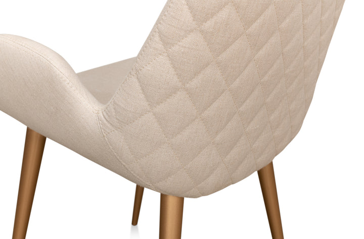 American Home Furniture | Sarreid - Thao Chair - Gold Legs - Flax Linen