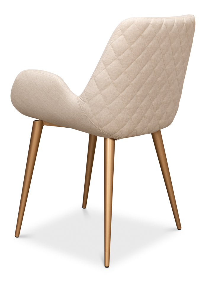 American Home Furniture | Sarreid - Thao Chair - Gold Legs - Flax Linen