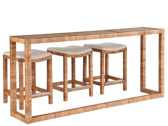Universal Furniture Weekender Sandbar Console with Stools CONSOLE TABLES