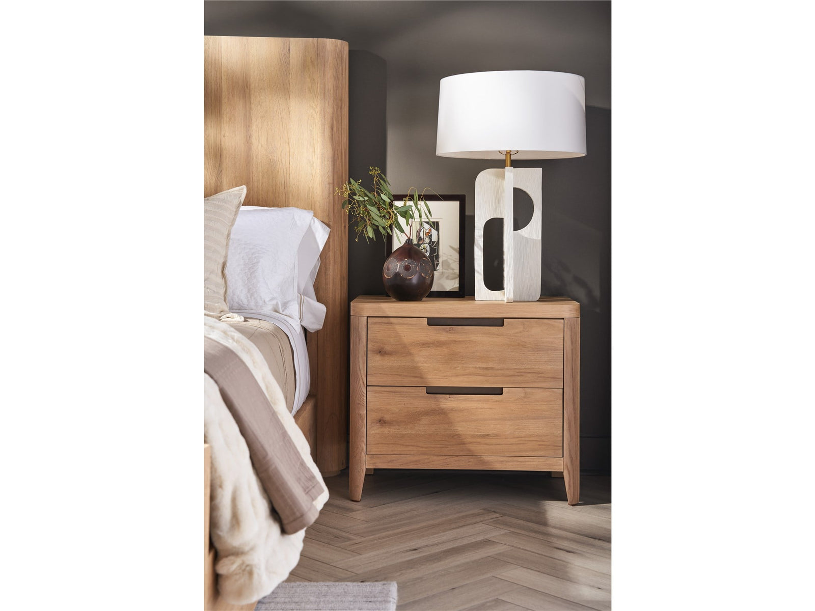 American Home Furniture Universal Furniture Walker Nightstand Organic Natural Oak