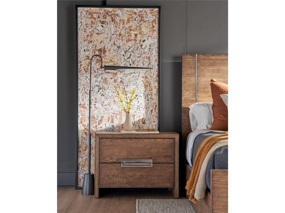 American Home Furniture Universal Furniture Atlas Drawer Nightstand Medium Brown Oak