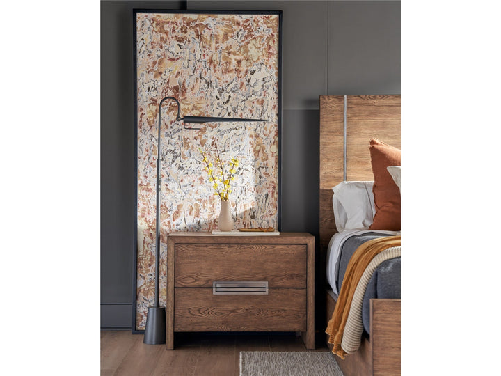 American Home Furniture Universal Furniture Atlas Drawer Nightstand Medium Brown Oak