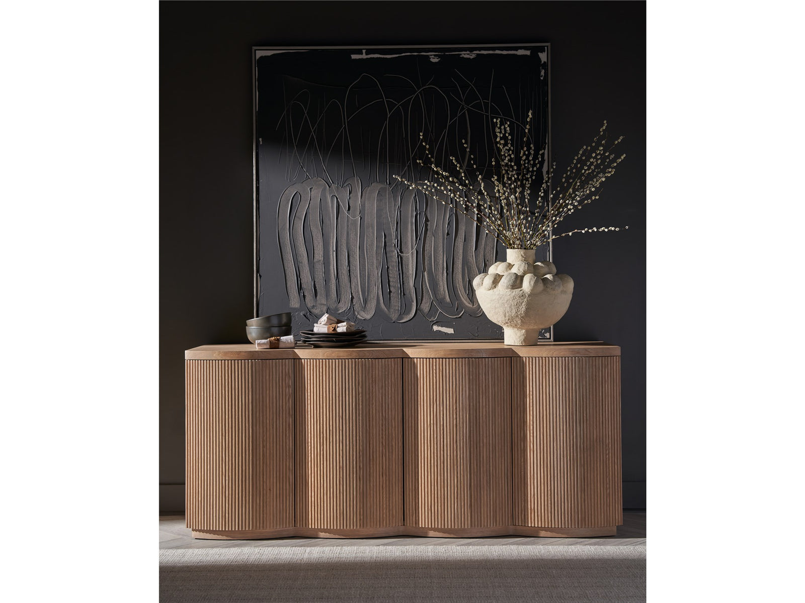 American Home Furniture Universal Furniture Lumi Credenza Natural Oak 
