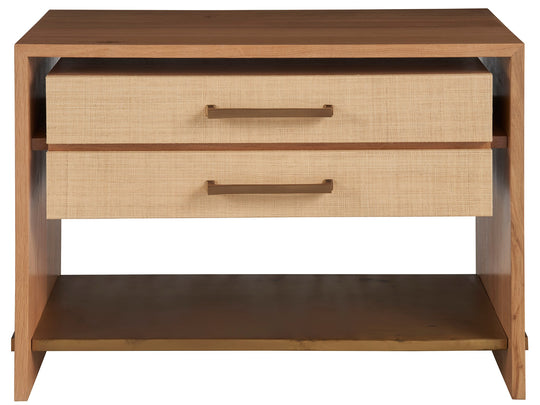 American Home Furniture Universal Furniture Jonah Nighstand Oak and Rafiia