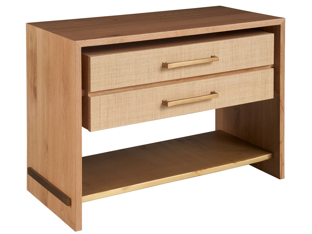 American Home Furniture Universal Furniture Jonah Nighstand Oak and Rafiia