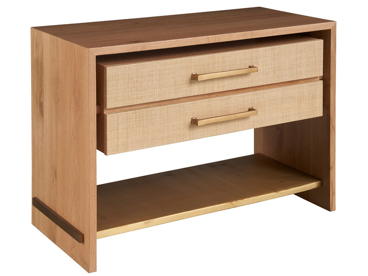American Home Furniture Universal Furniture Jonah Nighstand Oak and Rafiia