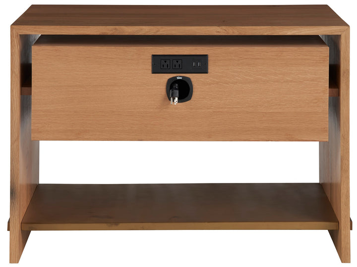 American Home Furniture Universal Furniture Jonah Nighstand Oak and Rafiia