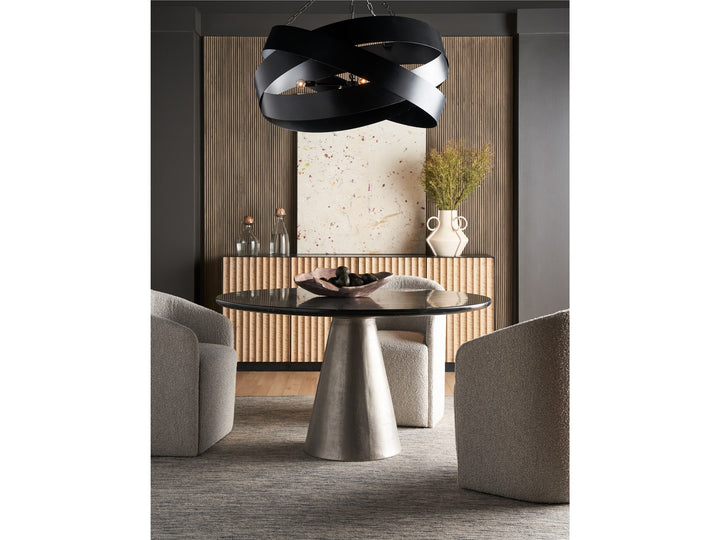 American Home Furniture Universal Furniture Slate Dining Table Black Merino/Antique Silver