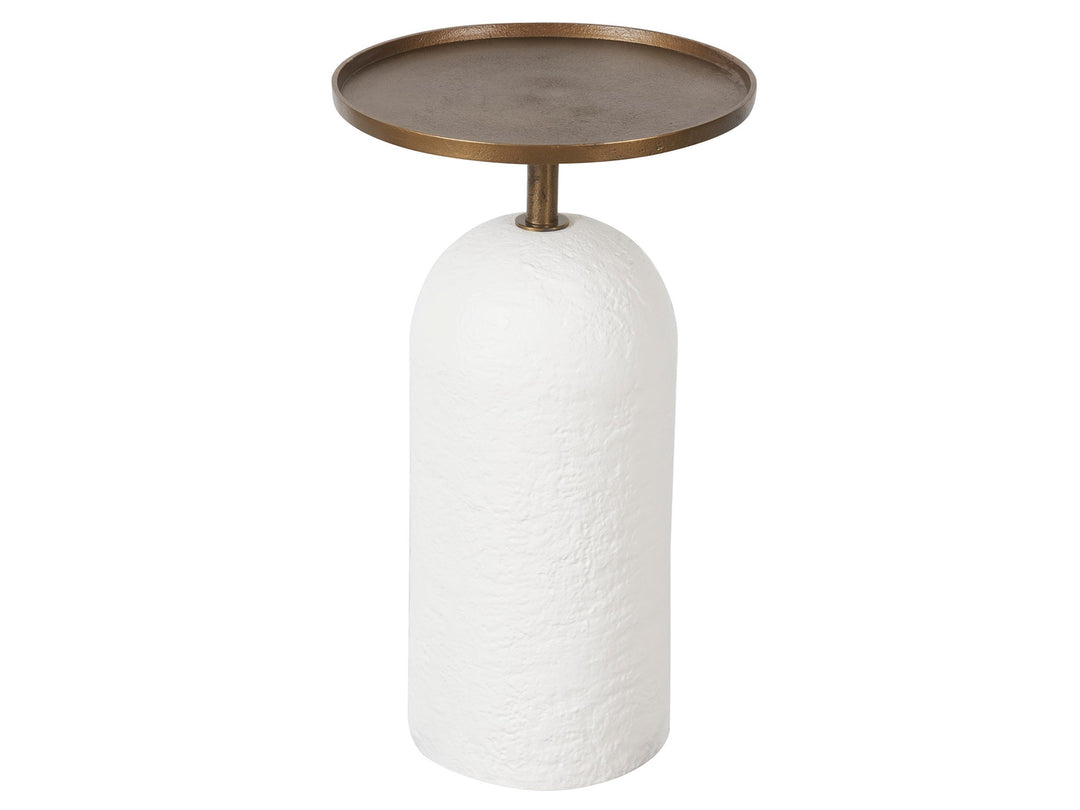 American Home Furniture Universal Furniture Sienna Martini Table Cast Aluminum/White Plaster