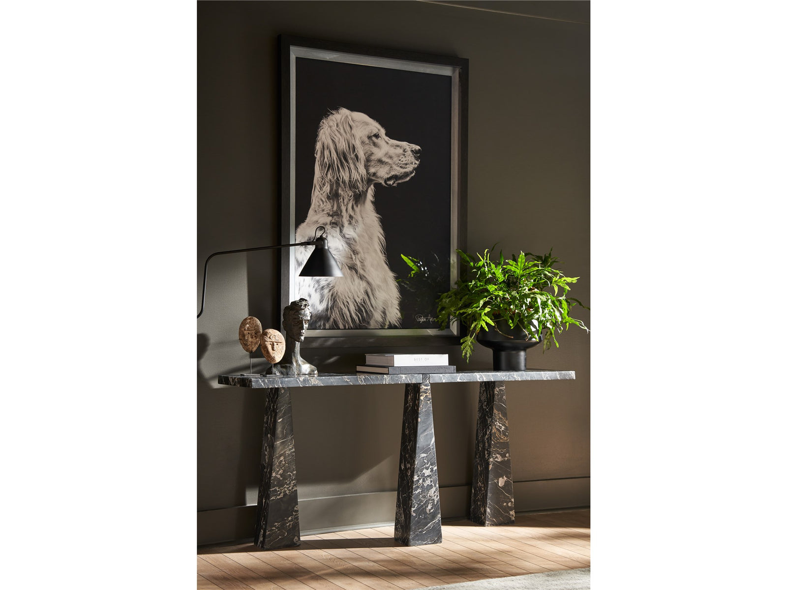American Home Furniture Universal Furniture Spectrum Sofa Table Golden Portoro Marble