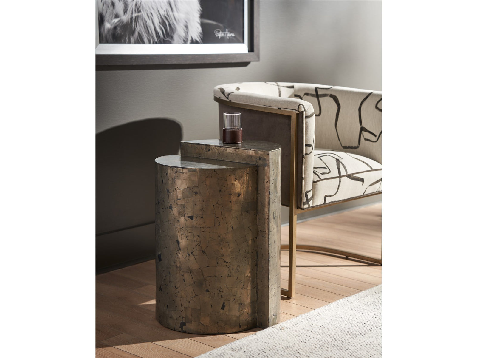 American Home Furniture Universal Furniture Cosmallo End Table Pyrite