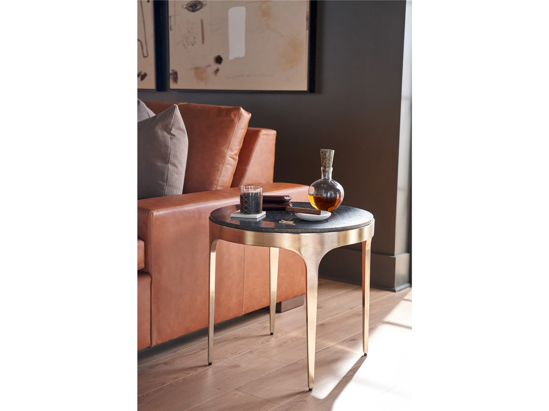 American Home Furniture Universal Furniture Scarlett End Table Black Granite/Antique Champagne