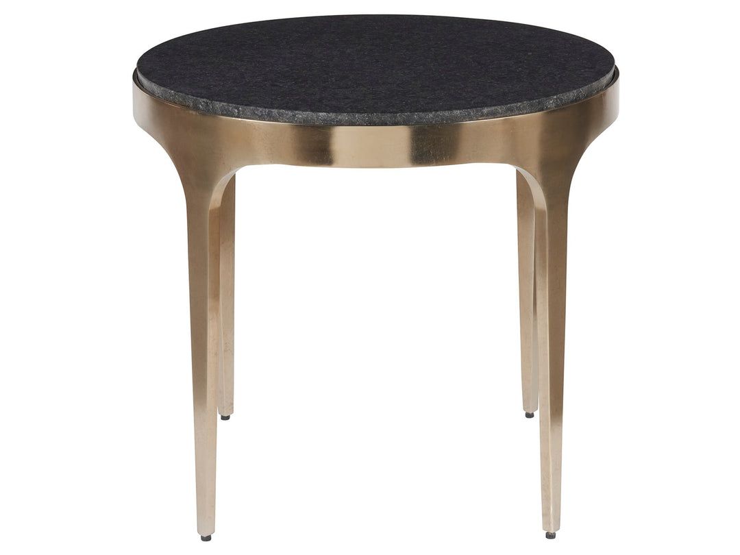 American Home Furniture Universal Furniture Scarlett End Table Black Granite/Antique Champagne