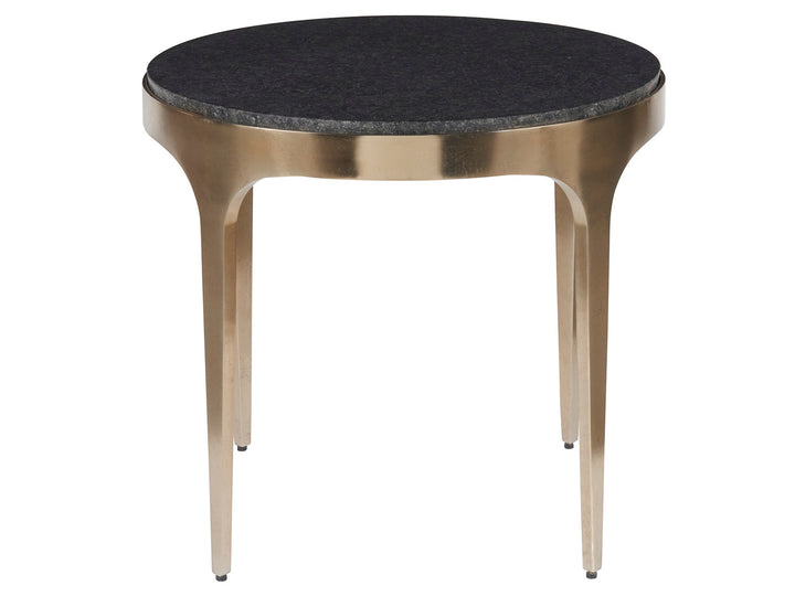 American Home Furniture Universal Furniture Scarlett End Table Black Granite/Antique Champagne
