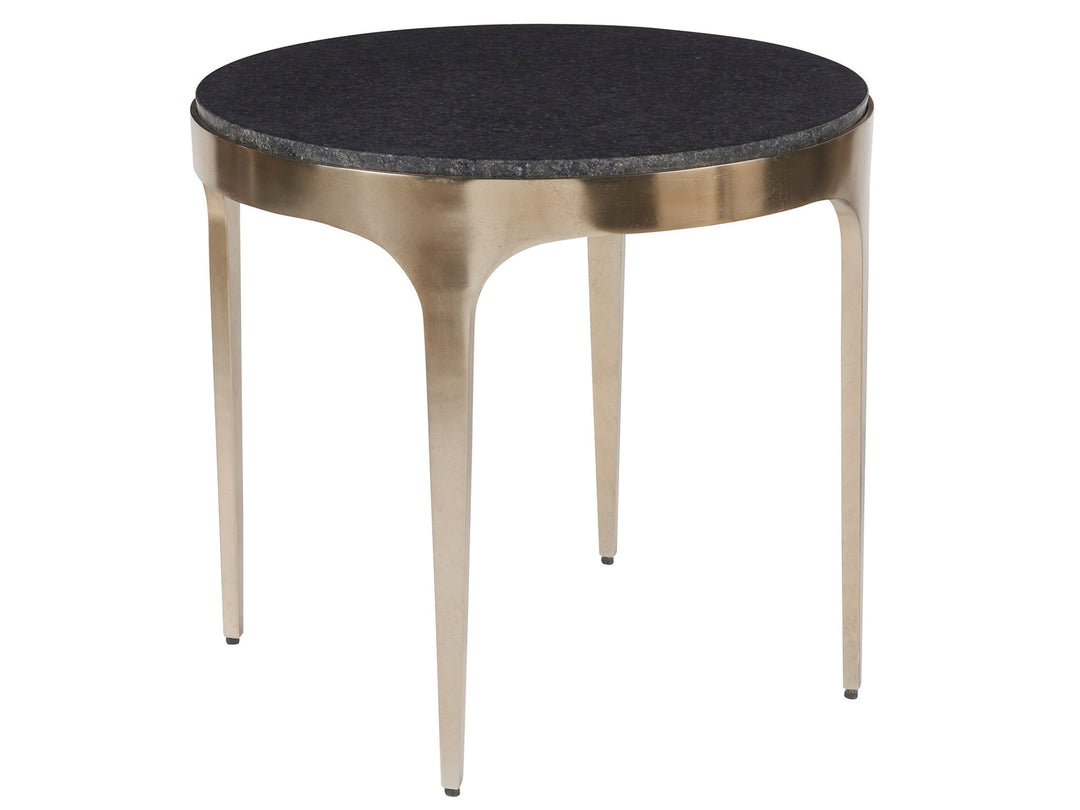 American Home Furniture Universal Furniture Scarlett End Table Black Granite/Antique Champagne