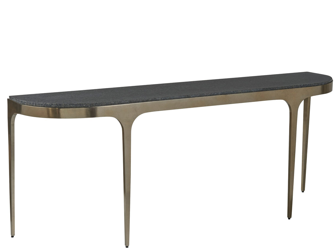 American Home Furniture Universal Furniture Scarlett Console Table Black Granite/Antique Champagne