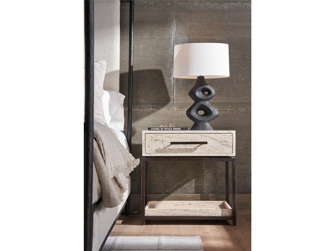 American Home Furniture Universal Furniture Dove Nightstand White Travertine