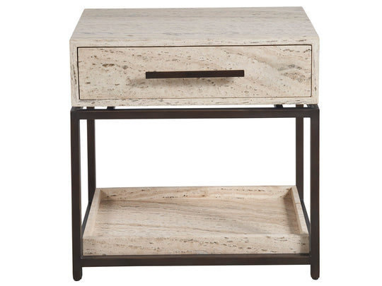 American Home Furniture Universal Furniture Dove Nightstand White Travertine
