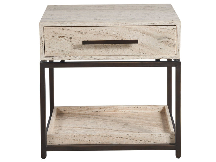 American Home Furniture Universal Furniture Dove Nightstand White Travertine