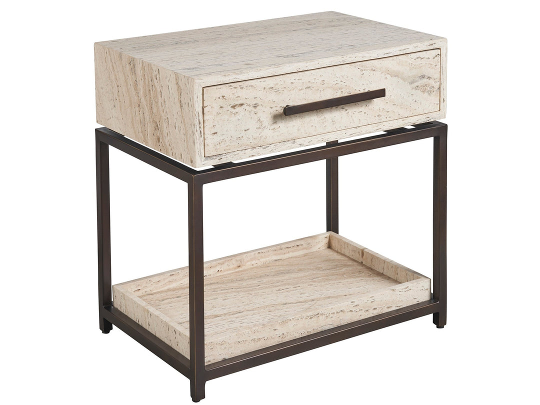 American Home Furniture Universal Furniture Dove Nightstand White Travertine