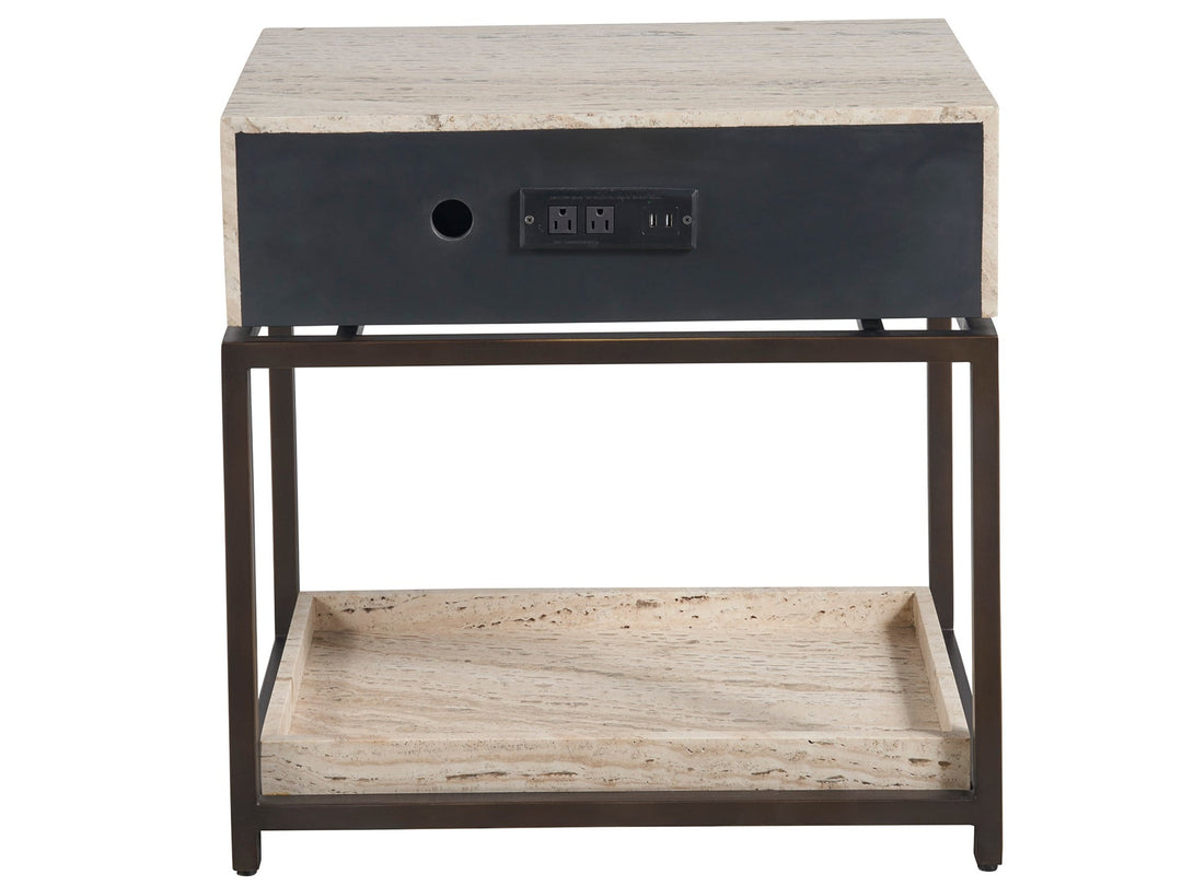 American Home Furniture Universal Furniture Dove Nightstand White Travertine