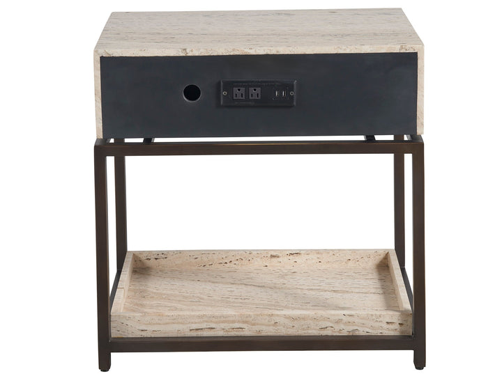 American Home Furniture Universal Furniture Dove Nightstand White Travertine