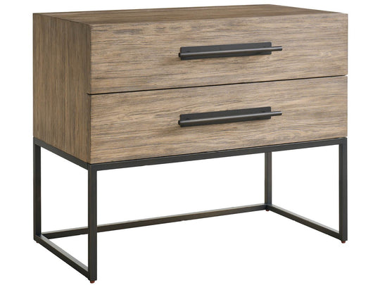 American Home Furniture Universal Furniture Boulder Metal Base Nightstand Boulder