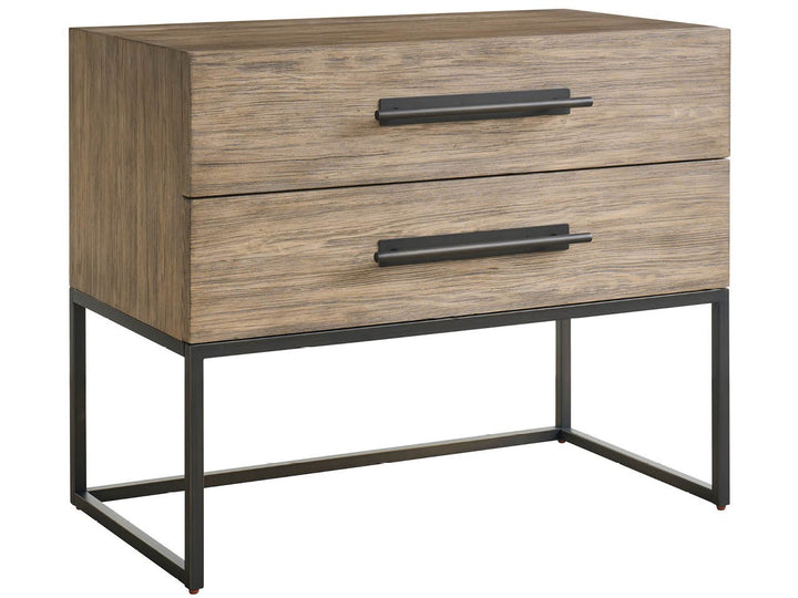 American Home Furniture Universal Furniture Boulder Metal Base Nightstand Boulder