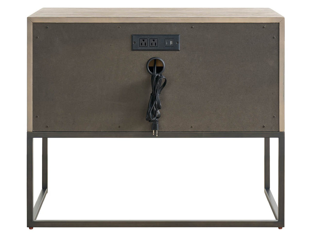 American Home Furniture Universal Furniture Boulder Metal Base Nightstand Boulder
