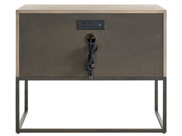 American Home Furniture Universal Furniture Boulder Metal Base Nightstand Boulder