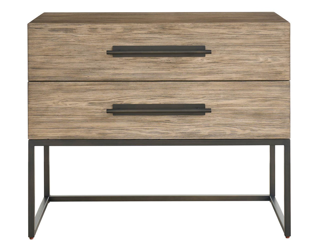 American Home Furniture Universal Furniture Boulder Metal Base Nightstand Boulder