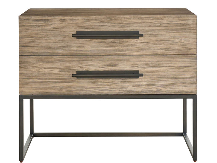 American Home Furniture Universal Furniture Boulder Metal Base Nightstand Boulder