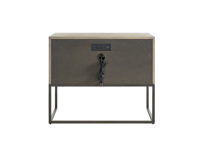 American Home Furniture Universal Furniture Boulder Metal Base Nightstand Boulder