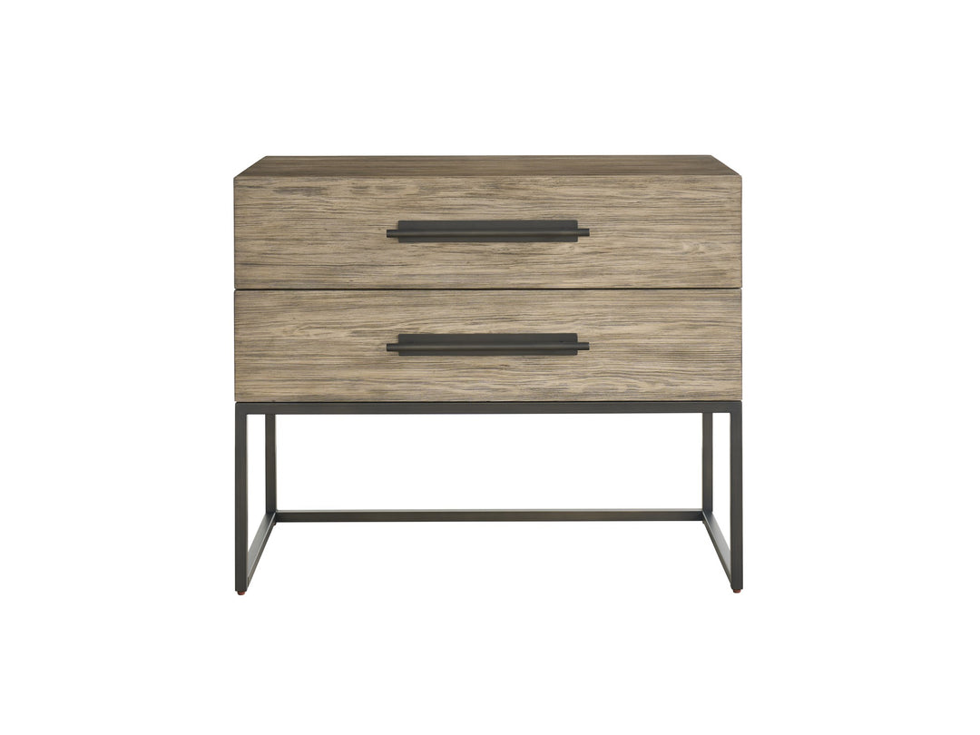 American Home Furniture Universal Furniture Boulder Metal Base Nightstand Boulder