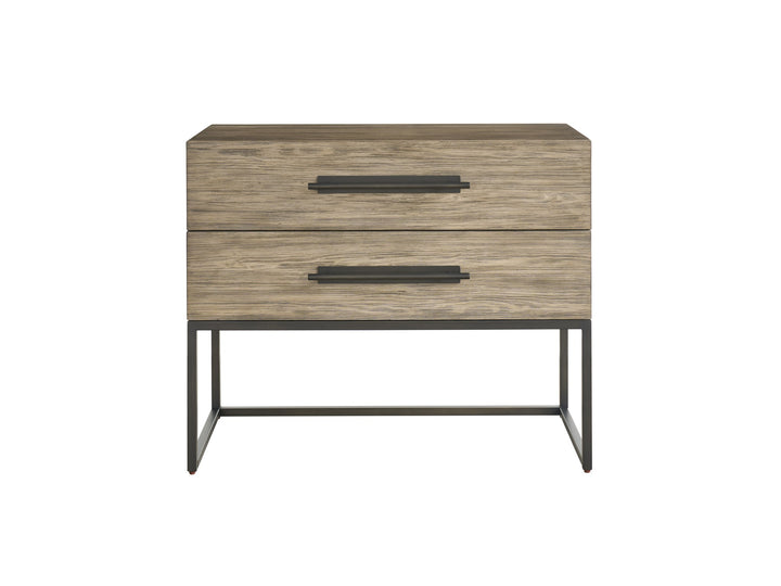 American Home Furniture Universal Furniture Boulder Metal Base Nightstand Boulder