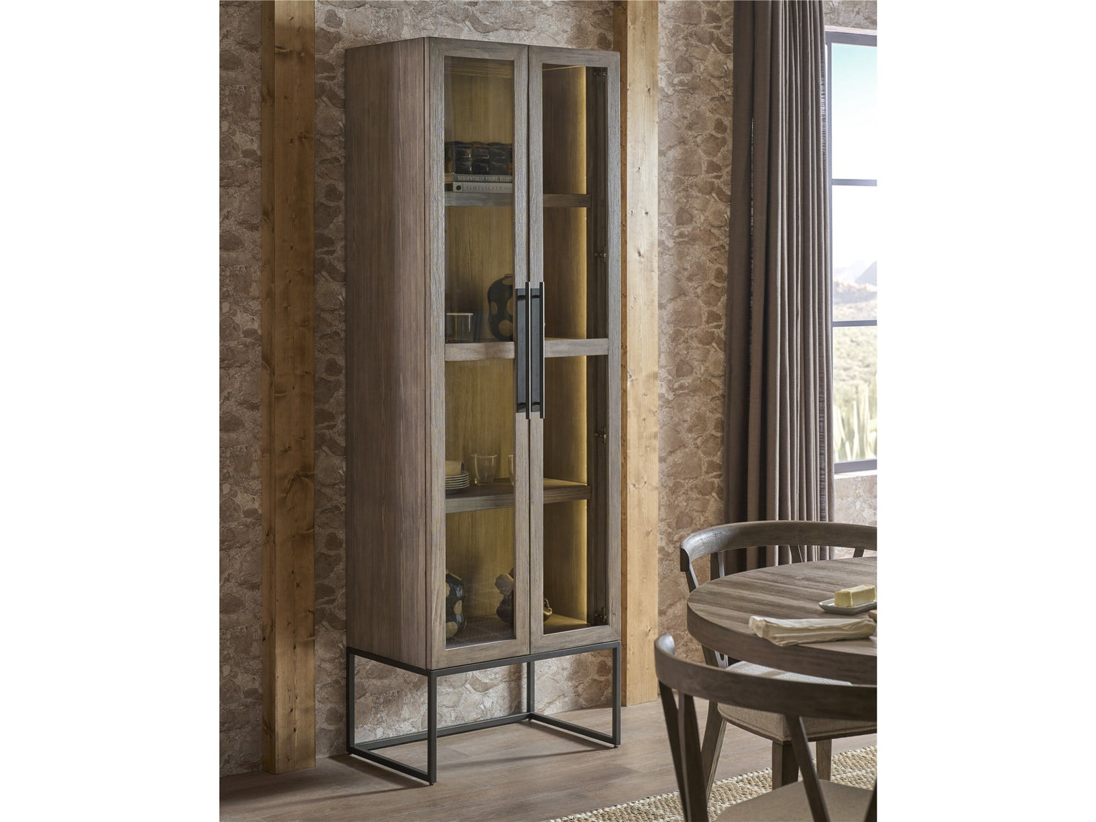 American Home Furniture Universal Furniture Boulder Display Cabinet Boulder