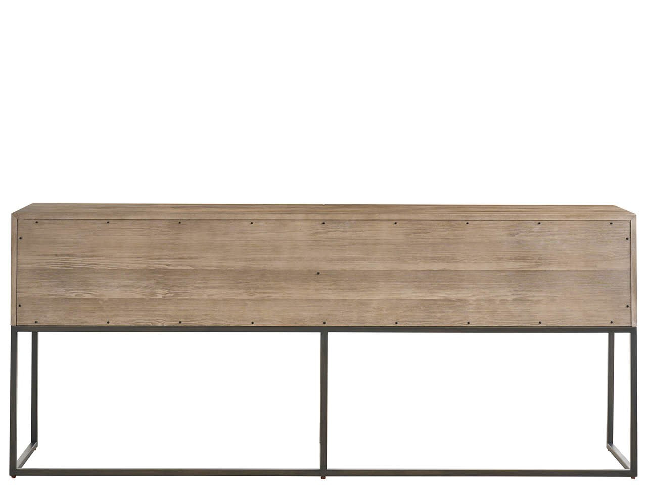 American Home Furniture Universal Furniture Boulder Metal Base Console Boulder