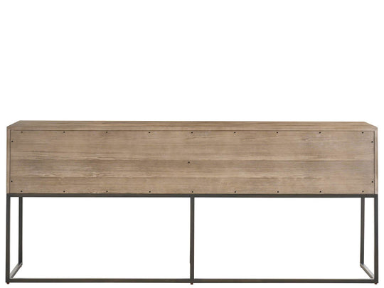 American Home Furniture Universal Furniture Boulder Metal Base Console Boulder