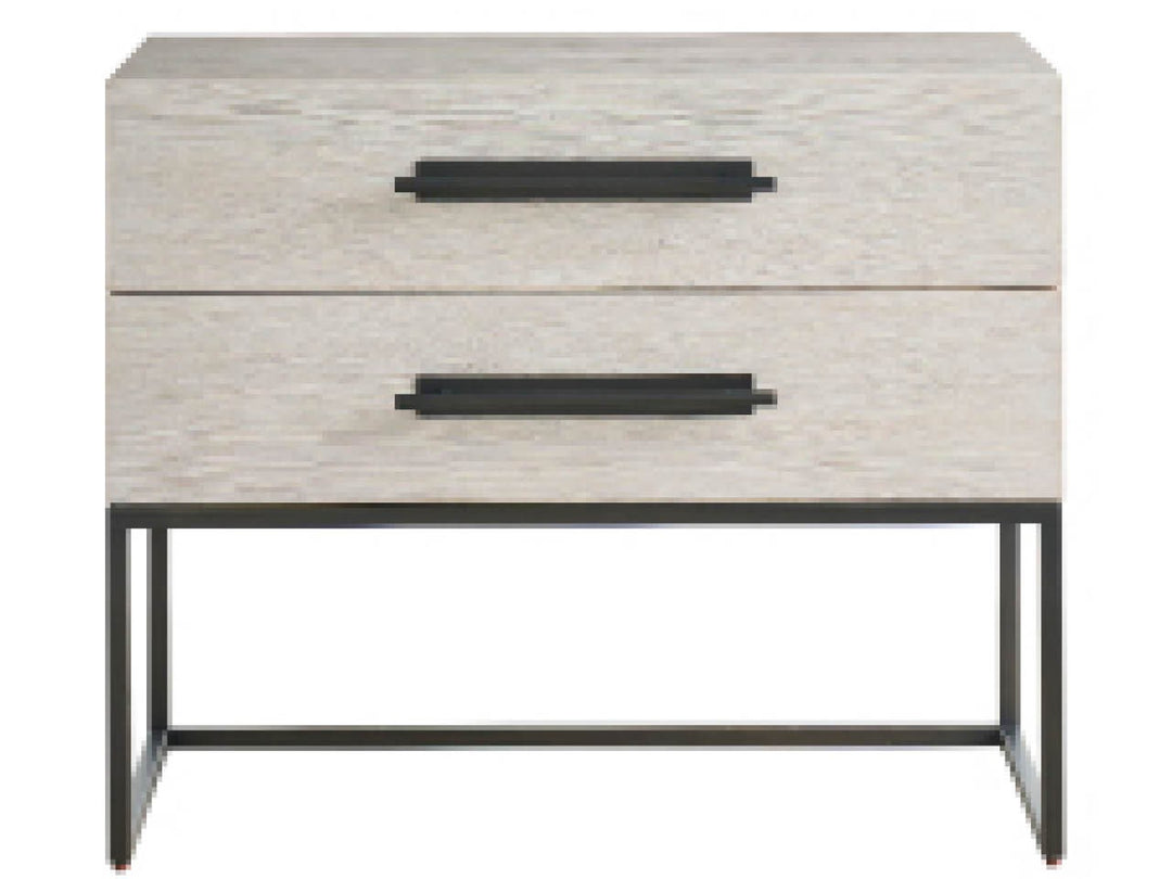 American Home Furniture Universal Furniture River Rock Metal Base Nightstand River Rock