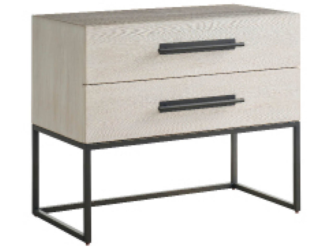 American Home Furniture Universal Furniture River Rock Metal Base Nightstand River Rock