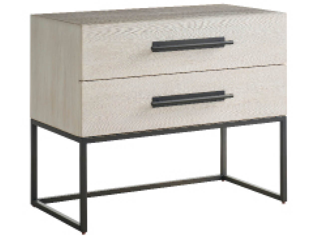 American Home Furniture Universal Furniture River Rock Metal Base Nightstand River Rock