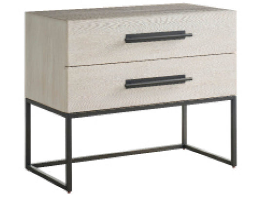 American Home Furniture Universal Furniture River Rock Metal Base Nightstand River Rock