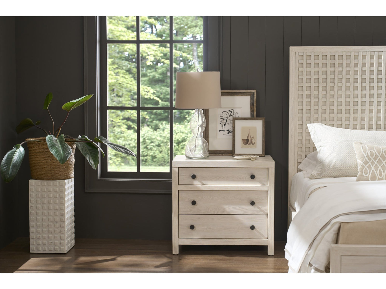American Home Furniture Universal Furniture River Rock Three Drawer Nightstand River Rock