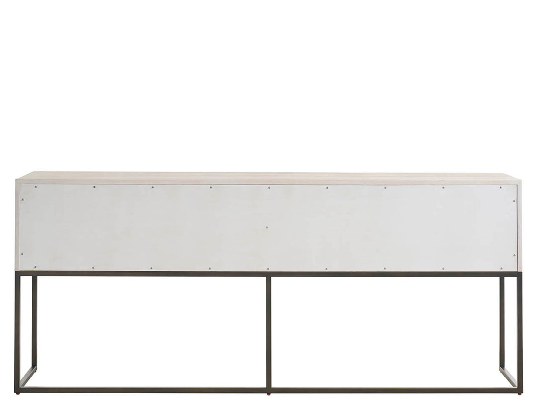 American Home Furniture Universal Furniture River Rock Metal Base Console River Rock